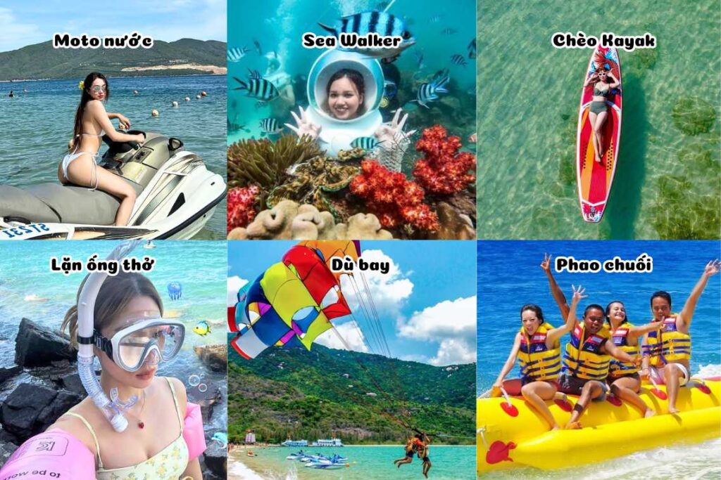 Trải nghiệm Tour Mini Beach Nha Trang – Giá Tour, Thuê Cano, Vé Lên Đảo & Lịch Trình 2026 3 6 thể thao biển - Tour MiniBeach Nha Trang
